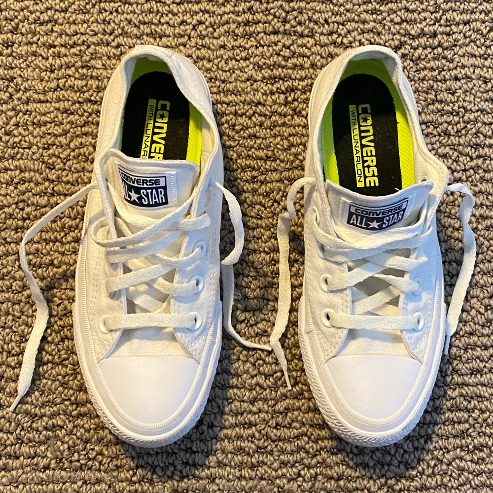 White Converse with Nike Lunarlon